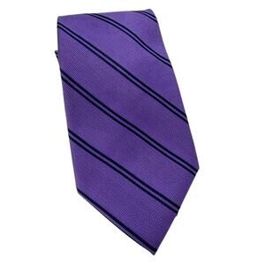 U.S. Polo Assn Purple Striped 100% Silk Necktie Men’s Classic Dress Tie